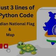 Draw Indian Map And Flag Sketch In Python Just 3 Lines Of Python Code Turtle Graphics