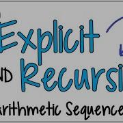How To Find The Recursive Formula For An Arithmetic Sequence Given The Explicit Formula