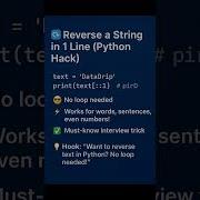 Reverse A String In 1 Line Python Hack Datadripwithsid Coding Codeeveryday