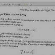 Digital Signal Processing Module 6 Part 4 Input Quantisation Error