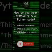How To Write Comment In Python Python Quiz Shorts
