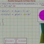 Double Integrals In Polar Form Volume Bounded By Two Paraboloids