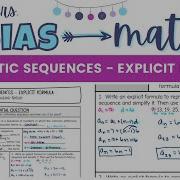 Arithmetic Sequences Explicit Formula Algebra 1 Lesson