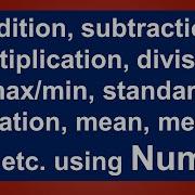 What Are Mathematics Operations In Numpy Lesson 5 Urdu Hindi
