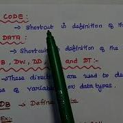 Assembler Directives Of 8086 Microprocessor MPMC