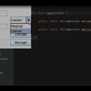 Ceaser PlayFair Methods Using GUI