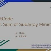 每日一题 907 Sum Of Subarray Minimums 5 11 2021