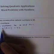 Consecutive Numbers Product Quadratic Application Test Problem