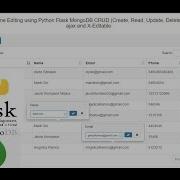 DataTable Inline Editing Using Python Flask MongoDB CRUD With Jquery Ajax And X Editable