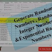 Microsoft Excel Simulation Random Numbers Random Integer Numbers 4