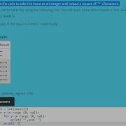 Complete The Code To Take The Input As An Integer And Output A Square Of Characters
