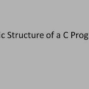 Basic Structure Of A C Program Malayalam