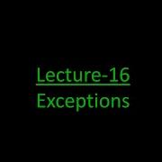 Lecture 16 Exceptions In C Errors