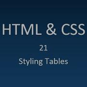 HTML CSS 21 Styling Tables