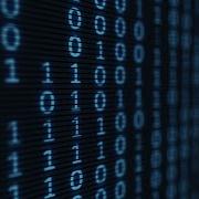 Footage 4K Blue Moving Digital Binary Data
