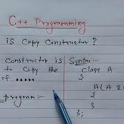 Copy Constructor In C Hindi Syntax And Example Of Copy Constructor In C