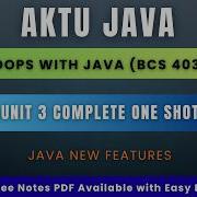 OOPS With Java Complete Unit 3 One Shot AKTU B Tech CSE BCS403