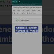 Generate Random Number In Python Shorts Python Programming Coding Shortvideo