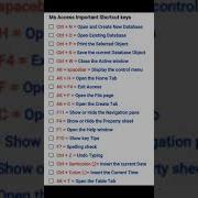 Ms Access Important Shortcut Keys