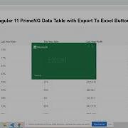 Angular 11 12 PrimeNG Data Table With Export To Excel Button Functionality