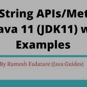 New String APIs Methods In Java 11 JDK11 With Examples