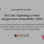 24 3 Lab Exploiting A Mass Assignment Vulnerability Karthikeyan Nagaraj 2024