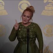 Adele In TV Radio Room After Winning Album Record And Song Of The Year 59th GRAMMYs