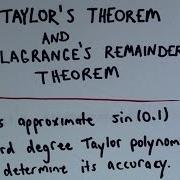 Lagrange Error Bound To Find Error When Using Taylor Polynomials
