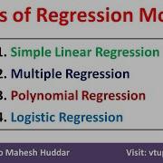 Types Of Regression Models Simple Linear Multiple Polynomial Logistic Regression Dr Mahesh