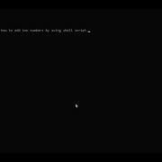 Add Two Numbers Using Shell Script