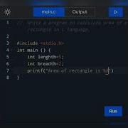 Write A Program To Calculate Area Of A Rectangle In C Language Using Hard Coded Inputs