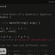 A Program Of Roots Of Quadratic Equation In Java Viral Viralvideo Viralvideos