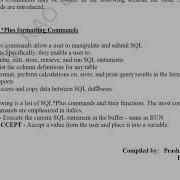 BCA Sem 3 RDBMS Using ORACLE SQL Plus SQL Plus Formatting Commands