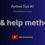 Dir And Help Utility Methods In Python Python Tips 2 CodeWithAnindya