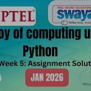 The Joy Of Computing Using Python Week 5 Assignment Solution Jan 2026 Swayam2026 Nptel2026 Nptel