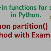 Python Partition String Partition Built In Functions In Python CBSE Partition Examples