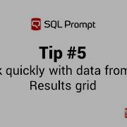 SQL Prompt Results Grid Actions Copy As IN Clause Script As INSERT Open In Excel