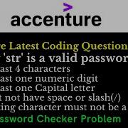 Accenture Latest Coding Question Password Checker Problem