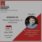 Webinar On Python Programming Introduction