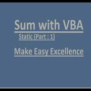 Sum Function In VBA Static Range Hindi