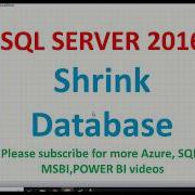 Shrinking A Database In SQL Server Shrink SQL Server Database