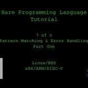 Hare Programming Tutorial 7 Of N Pattern Matching Error Handling Part One