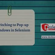 Handling Switching To Popup Browser Window In Selenium