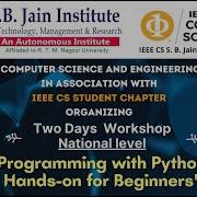 Two Day National Level Workshop On Programming With Python Hands On For Beginners