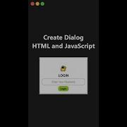 Create Dialog Using HTML And JavaScript
