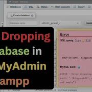 Error Dropping Database In PhpMyAdmin Xampp