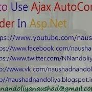 AutocompleteExtender In Ajax With Asp Net