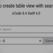 How To Add Table View With Search Bar In Xcode