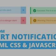 Custom Warning Alert Notification Using HTML CSS JavaScript