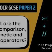 Operators 2 1 OCR GCSE Computer Science J277